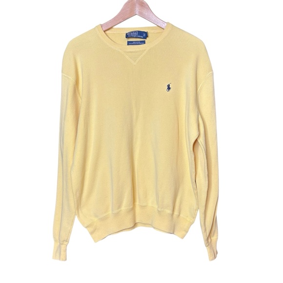 Polo Ralph Lauren Sweaters - Polo by Ralph Lauren 100% Yellow Cotton Long Sleeve Crew Neck Sweater L